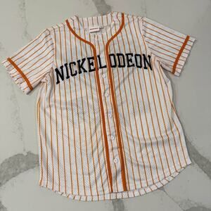 Nickelodeon y2k Retro Graphic Baseball Jersey Men's Medium Orange/White Rugrats